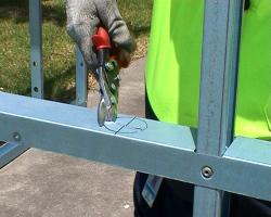 Making penetration holes using tin snips