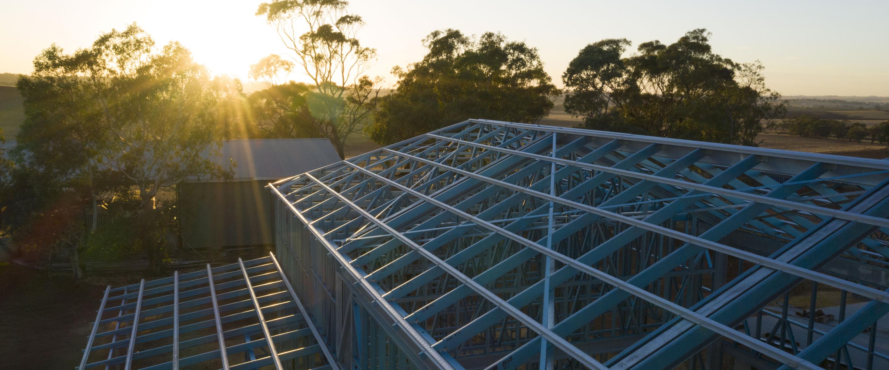 Hamptons Farmhouse - Frames made from TRUECORE® steel in sunlight