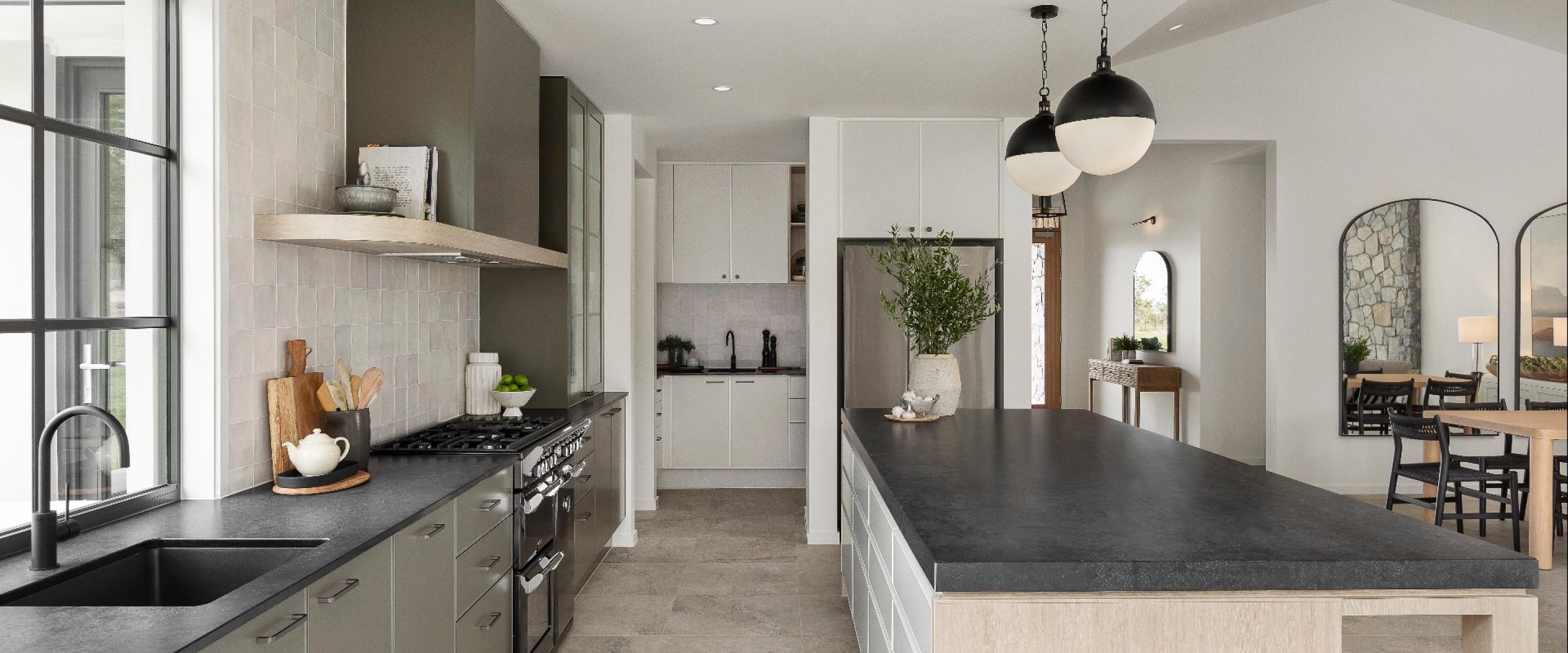 Coral Homes Highlands 36 open plan kitchen looking through to pantry