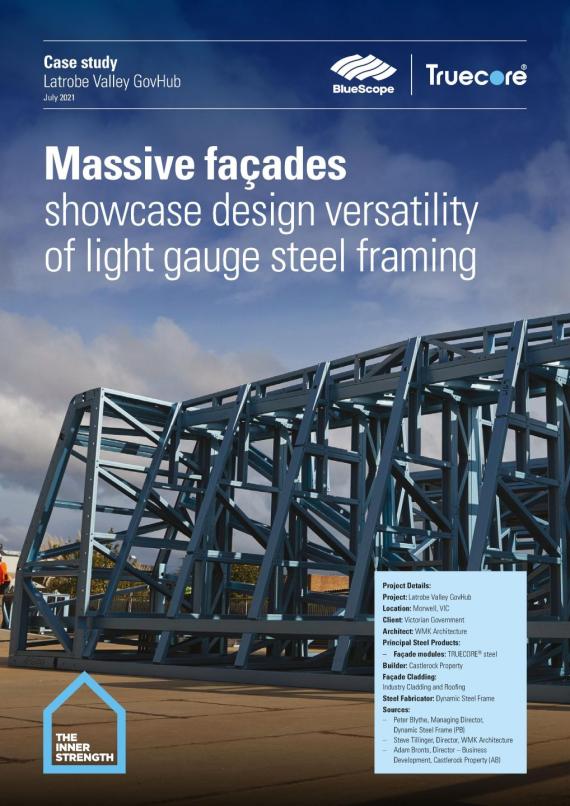 Dynamic Steel Frame Latrobe Valley GovHub TRUECORE steel case study thumbnail