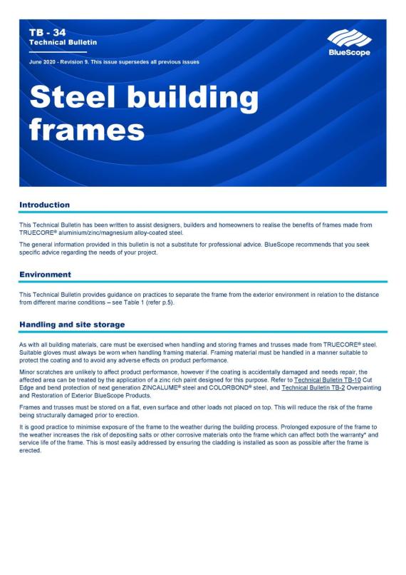 Technical Bulletin TB-34 Steel Building Frames thumbnail