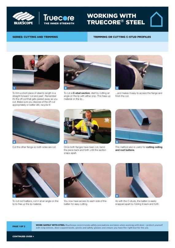 Working with TRUECORE steel Cutting or trimming C stud profiles thumbnail