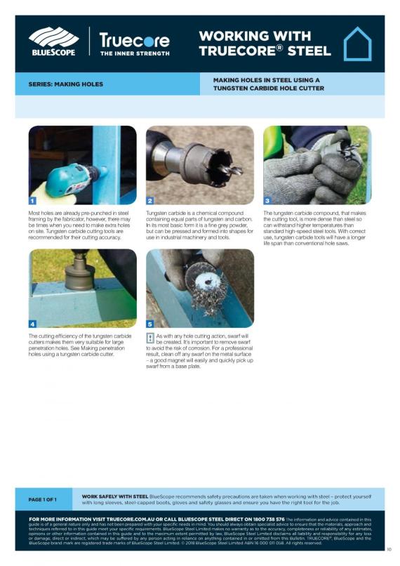 Working with TRUECORE steel Making holes using a Tungsten Carbide hole cutter thumbnail